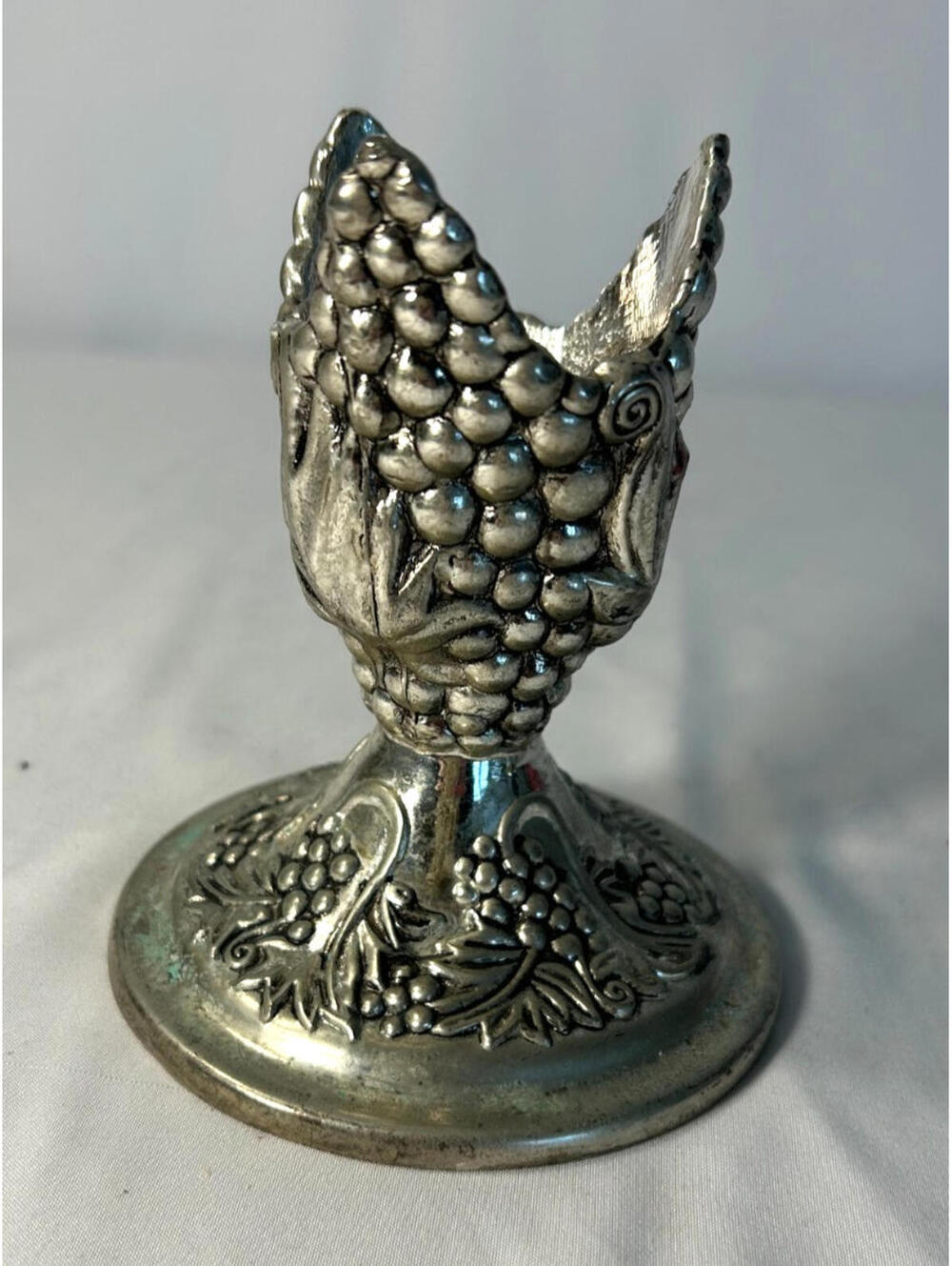 Vintage Seagull Pewter Candlestick Holder – Grapevine Motif 1989 Etain France